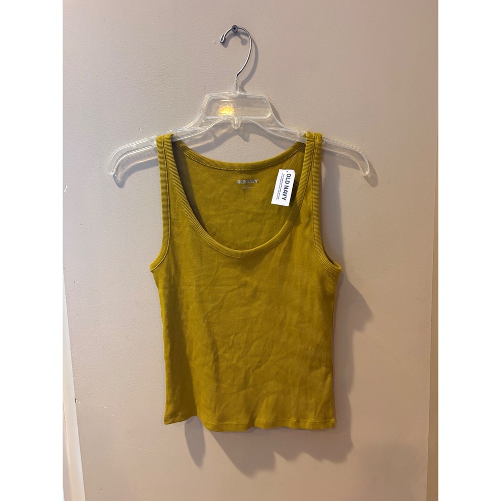 Old Navy Womens Ribbed Scoop Neck Tank Top Mustard Yellow Small NEW